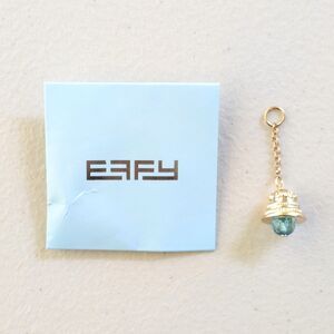 EFFY Bells Handbag Charm Collection Gold Tone Bell on Chain Light Blue Crystal